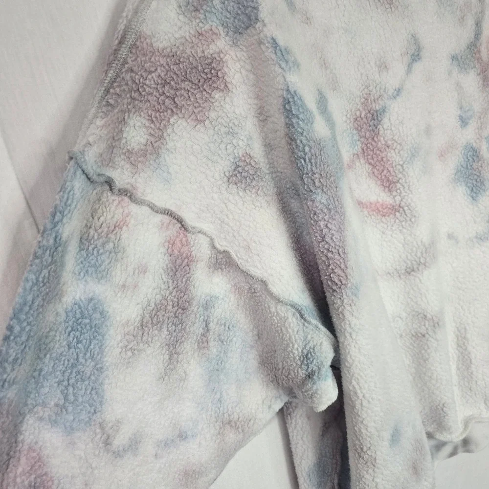 Free People Intimately Kelly Sweatshirt Womens Medium Tie Dye Sherpa Fleece Boho